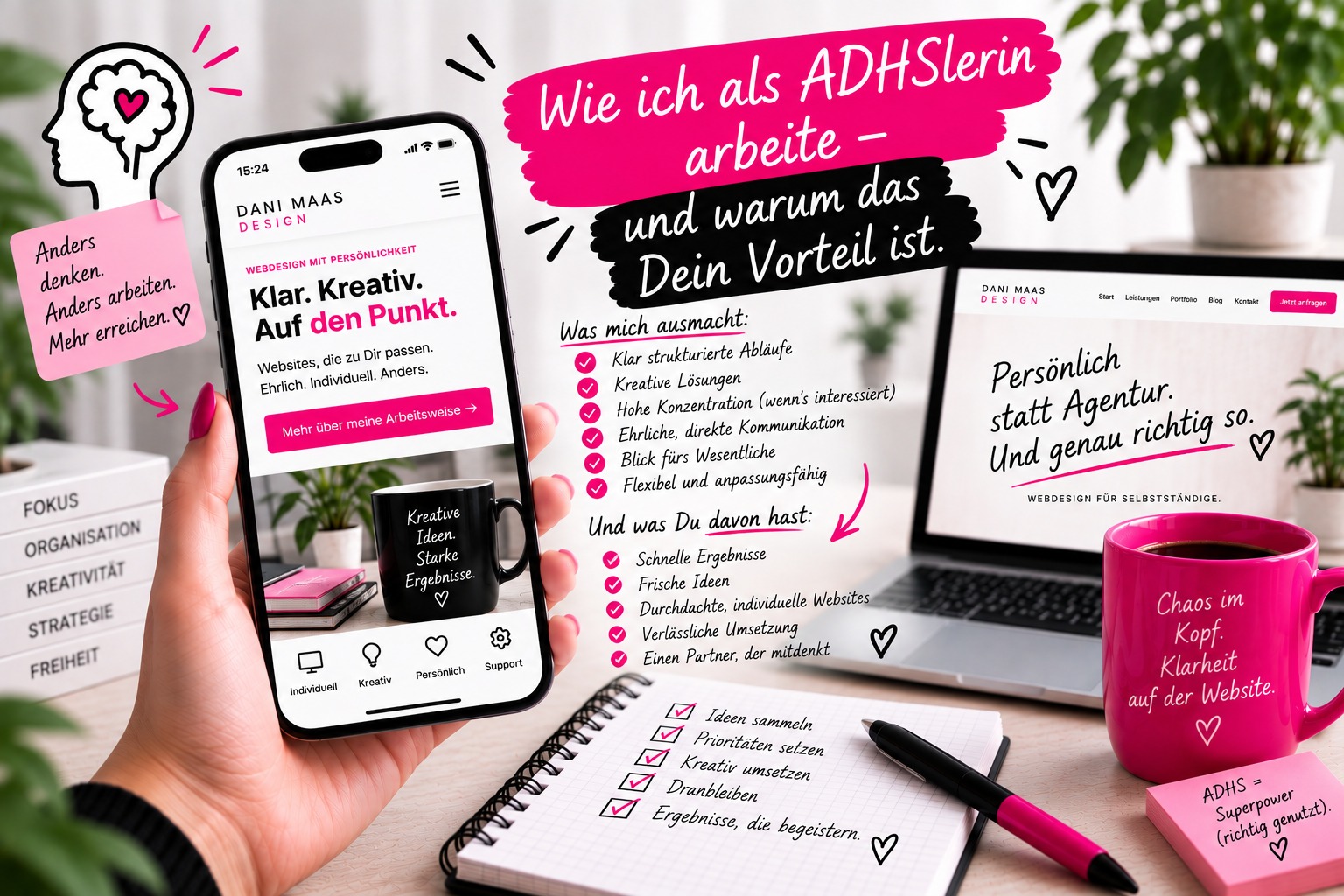 Wie ich als ADHSlerin arbeite — und warum das Dein Vorteil ist